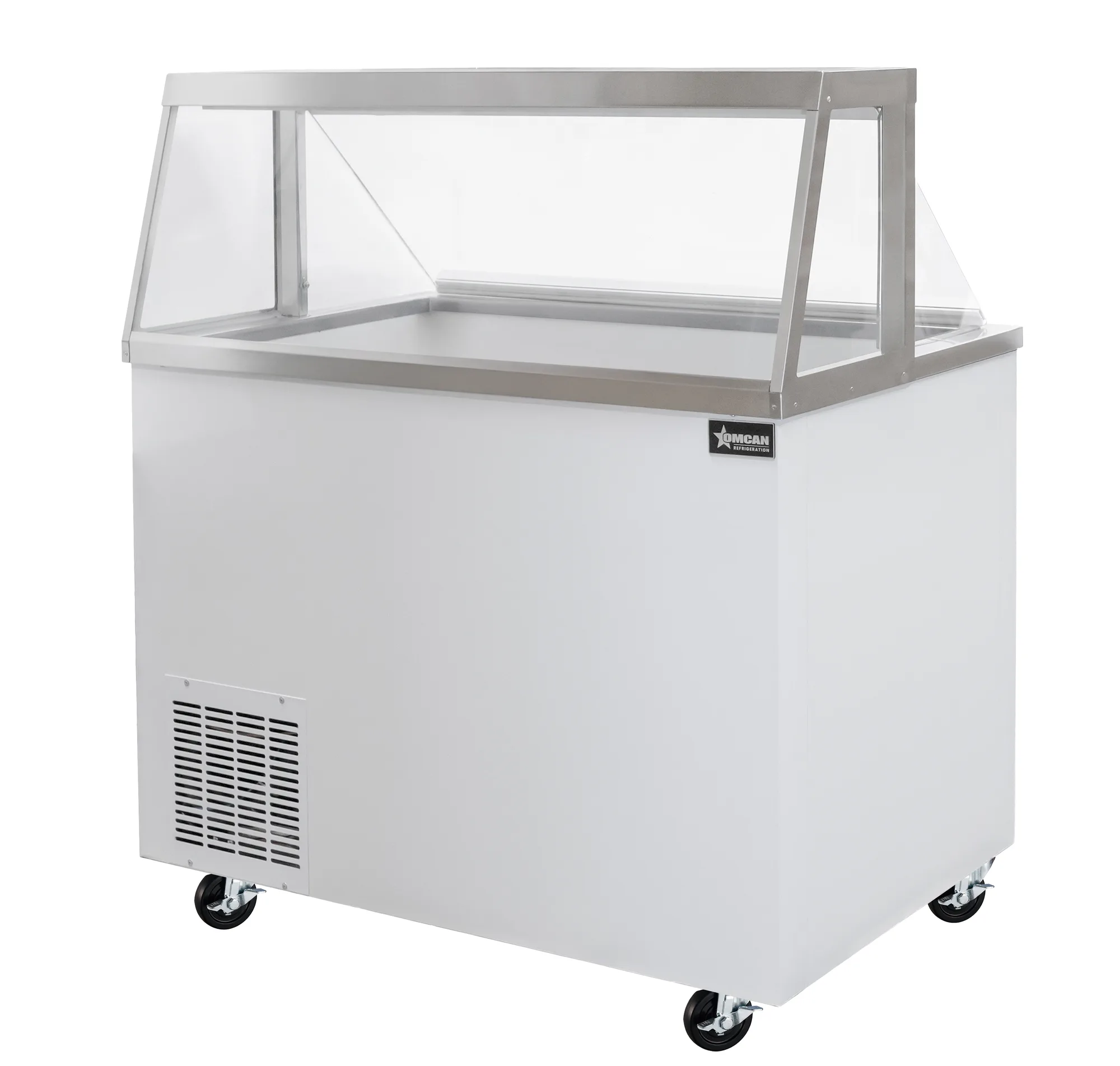 47″ 8+4 Tubs Capacity Ice Cream Dipping Display with Sneeze Guard