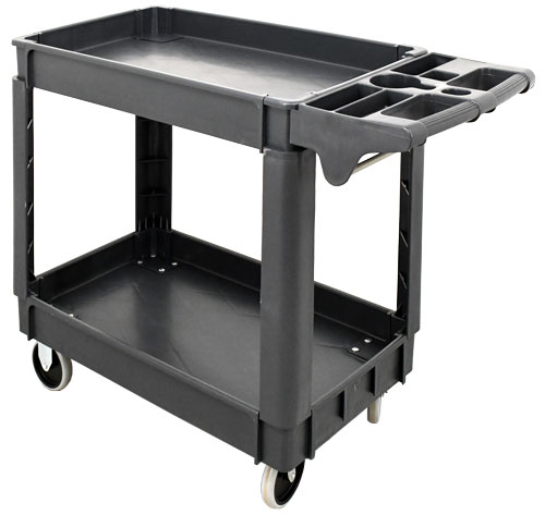 Heavy-Duty Dark Gray Utility Cart with Extended Handle 39.8″ x 17.3″ x 33″