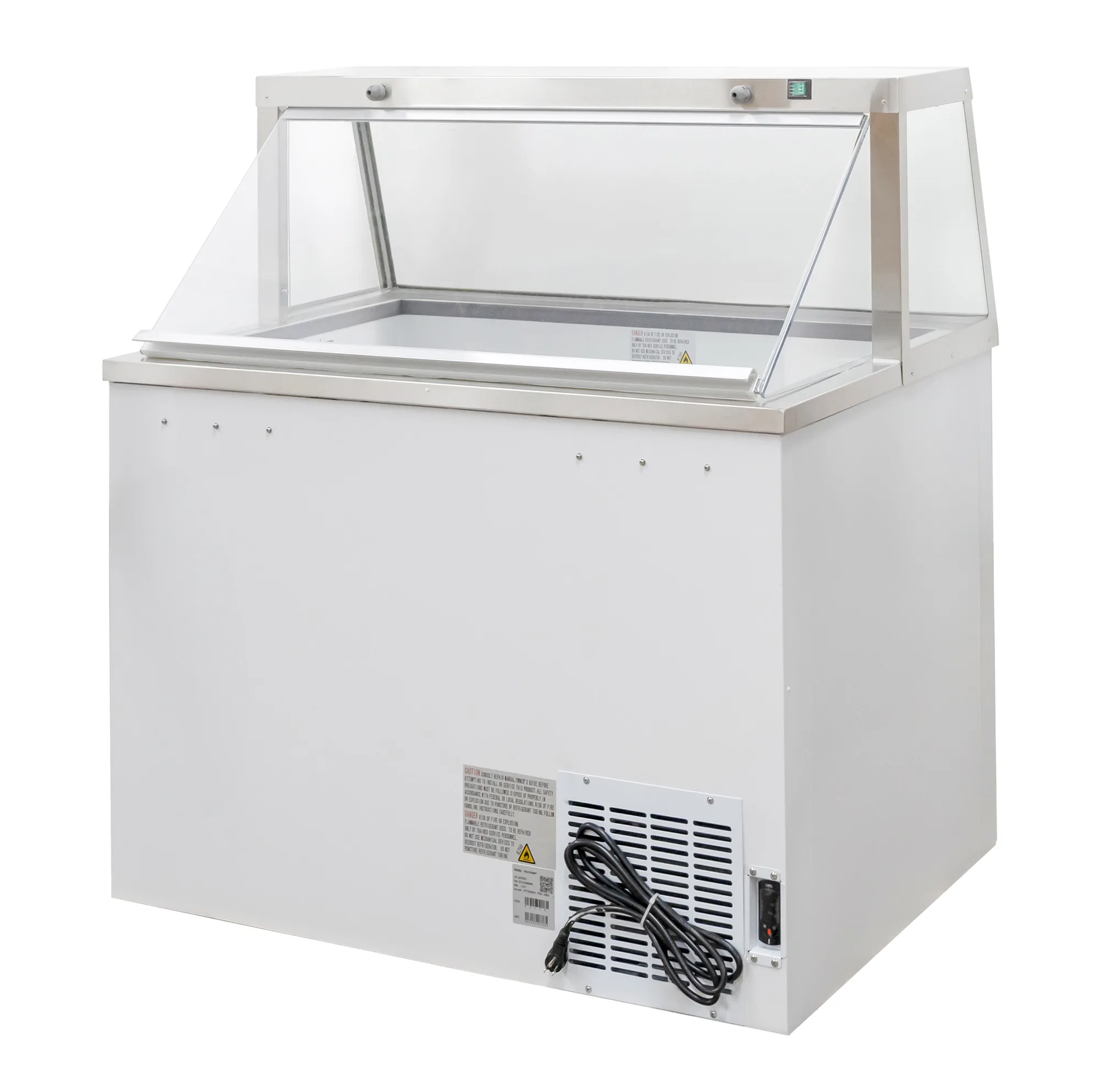 47″ 8+4 Tubs Capacity Ice Cream Dipping Display with Sneeze Guard