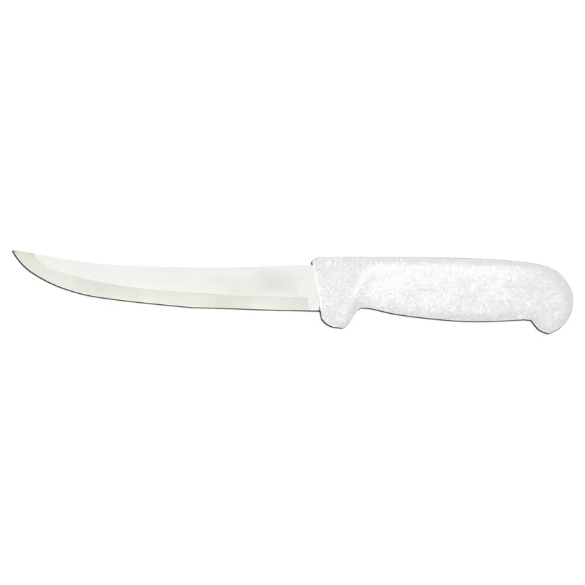 6″ Curved Blade Boning Knife with White Polypropylene Handle