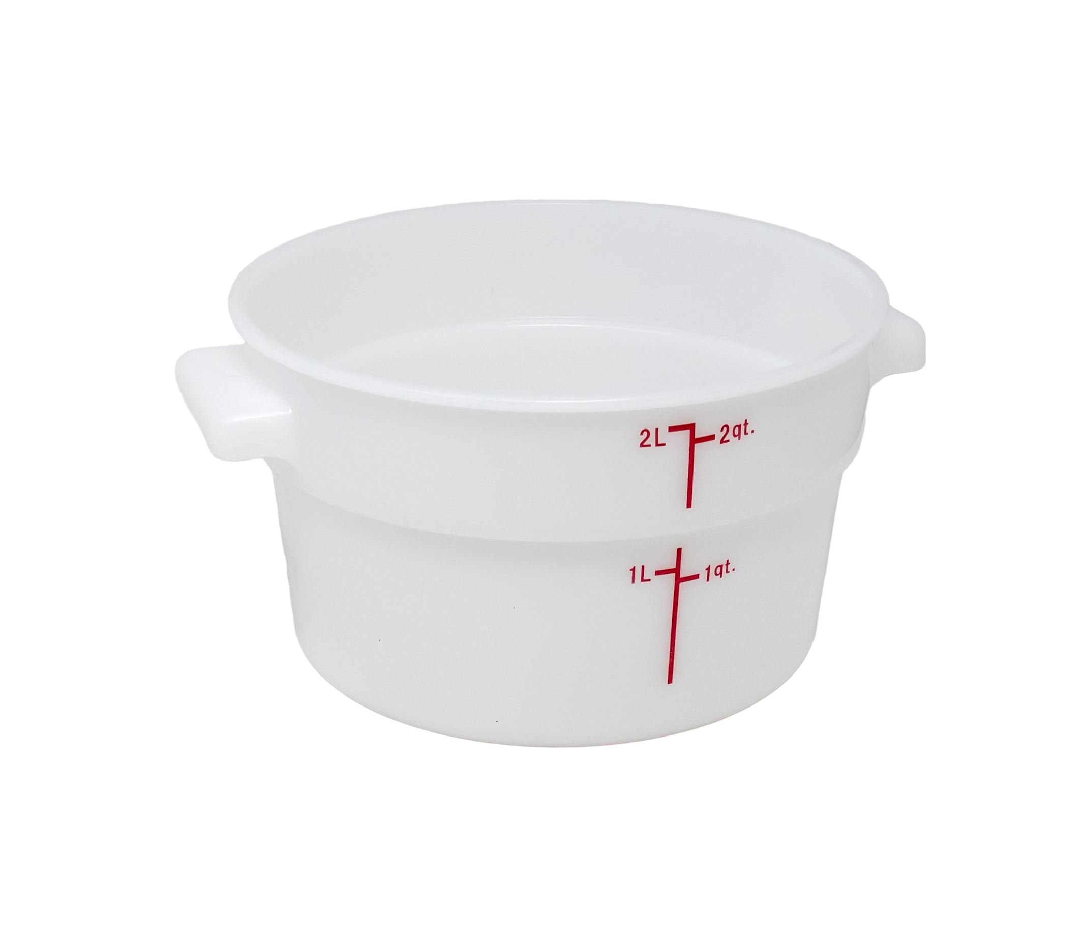 2 QT Polypropylene Round White Food Storage Container