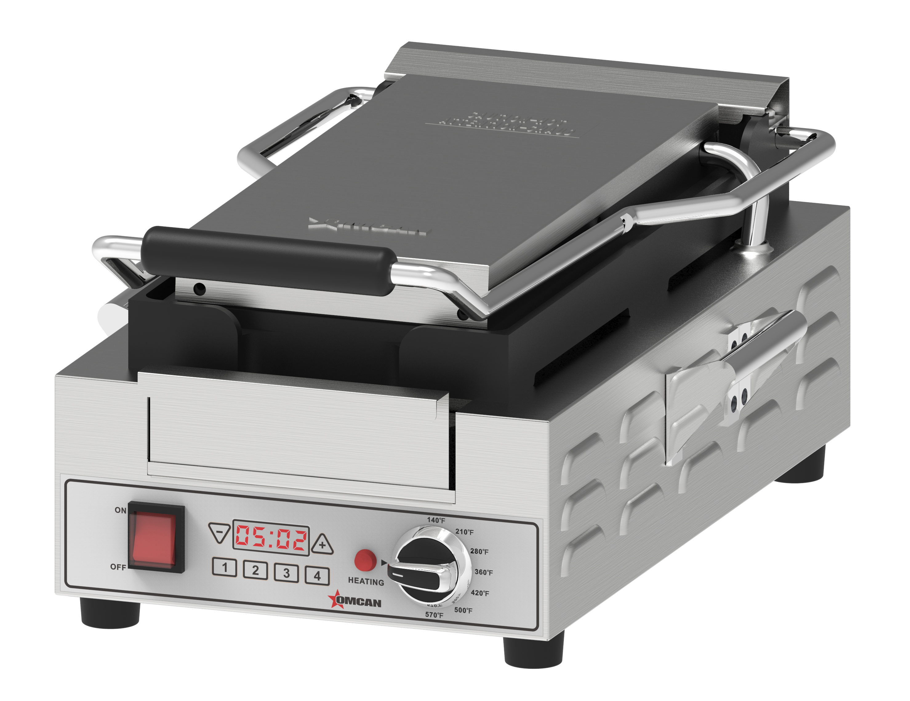Single Slim Panini Grill with Ribbed Plates 14.7” x 7.8”