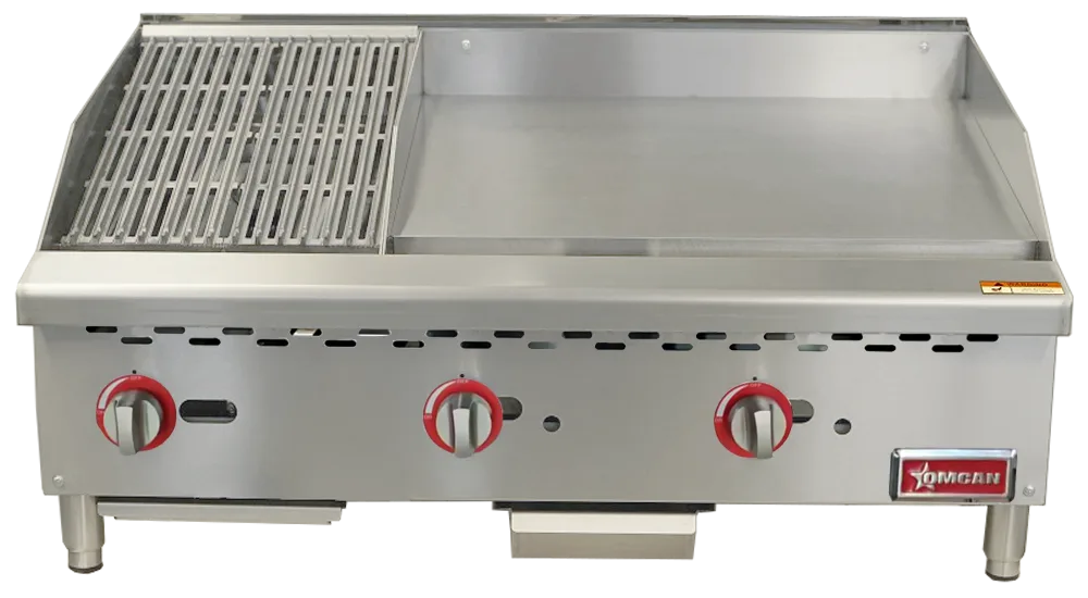36″ Countertop Gas Combination Charbroiler and Griddle Combo – 95,000 BTU
