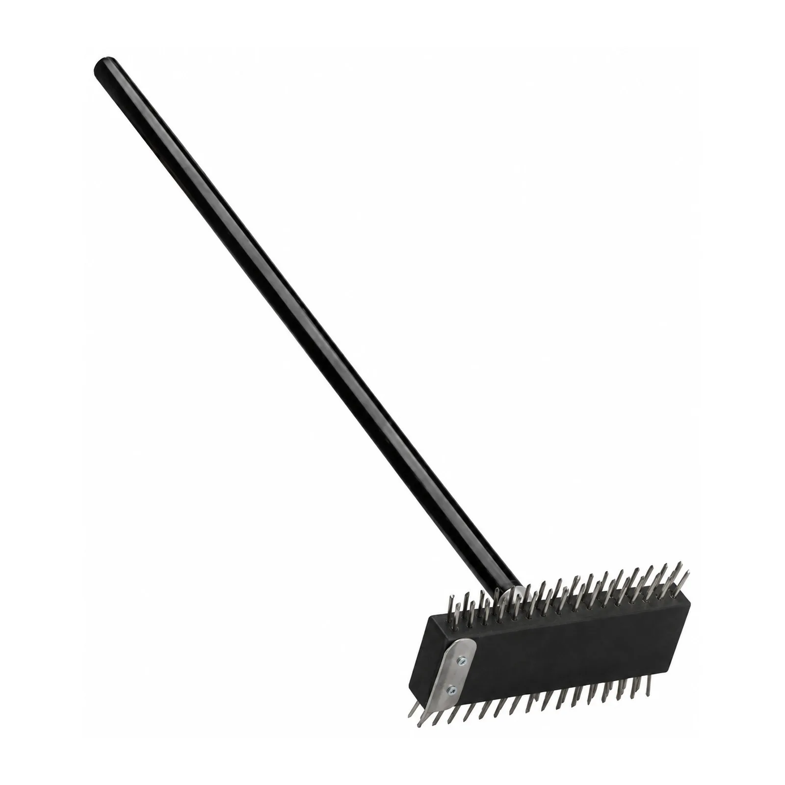 Pizza Oven Brush with Double-Sided Brush and Metal Scraper with Black Handle