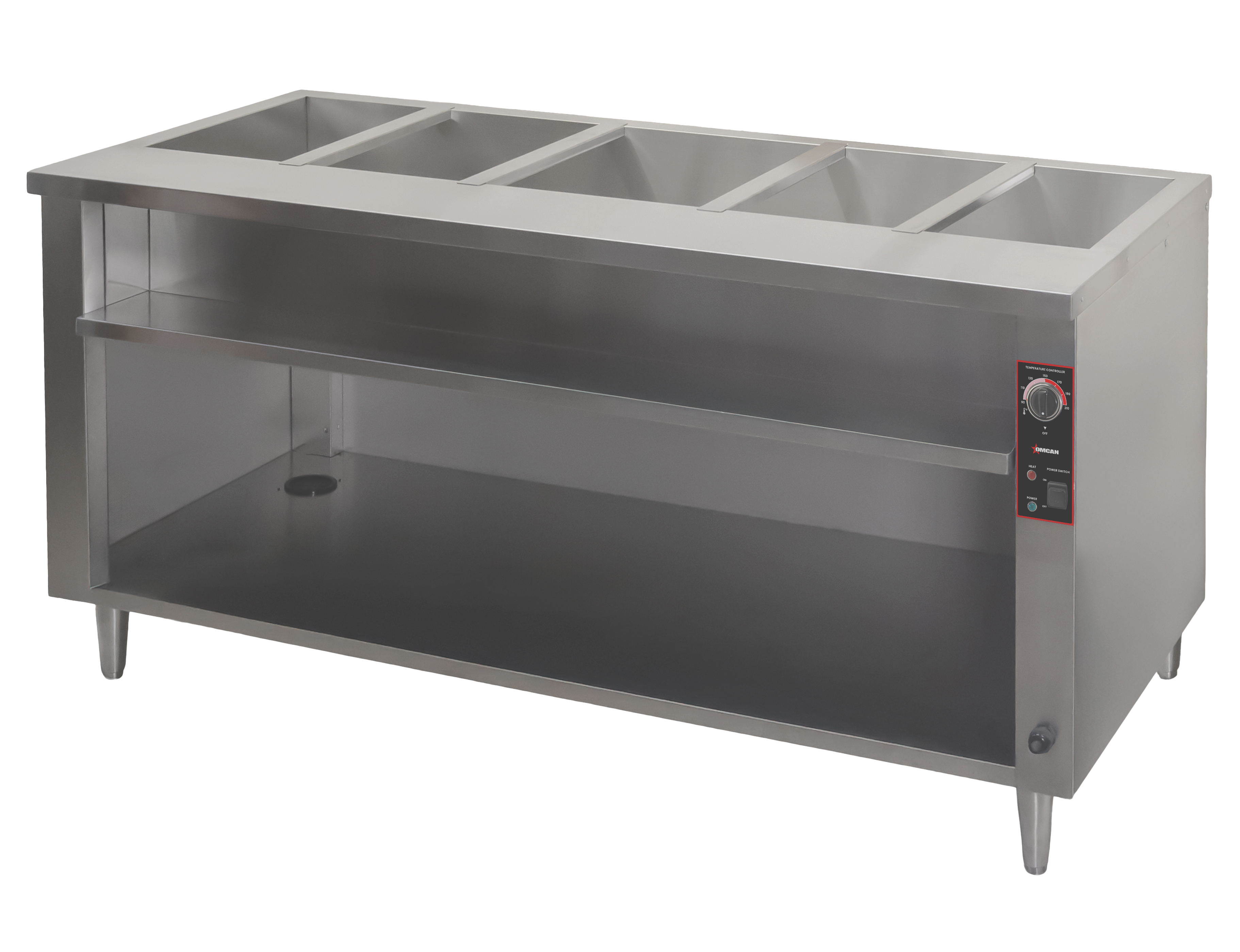 72" 5 Pan Open Well Electric Steam Table with Undershelf, 4 kW 1ph, 240V