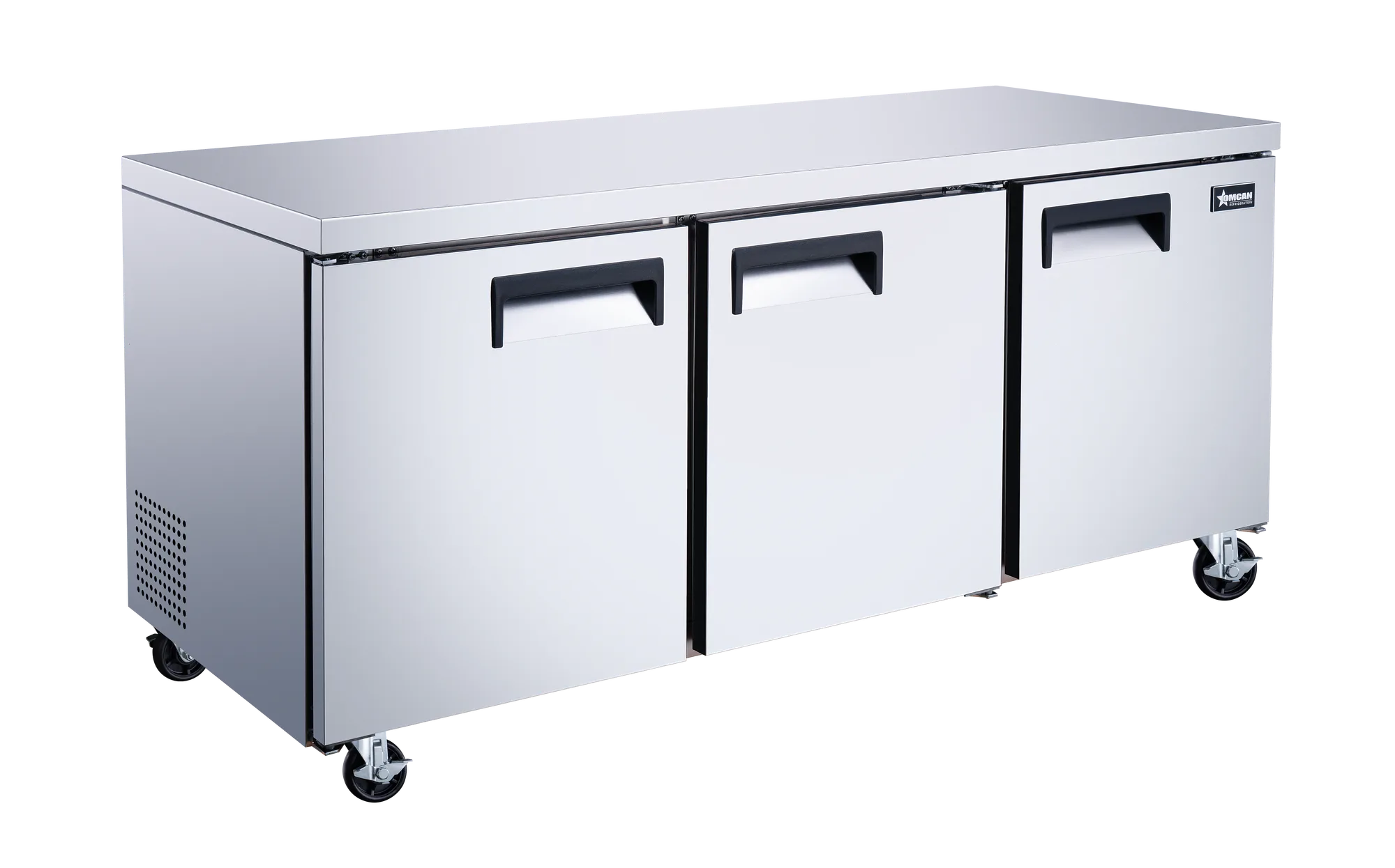 72″ Three (3) Door Undercounter Refrigerator, 15.5 cu. ft. (440 L), Stainless Steel