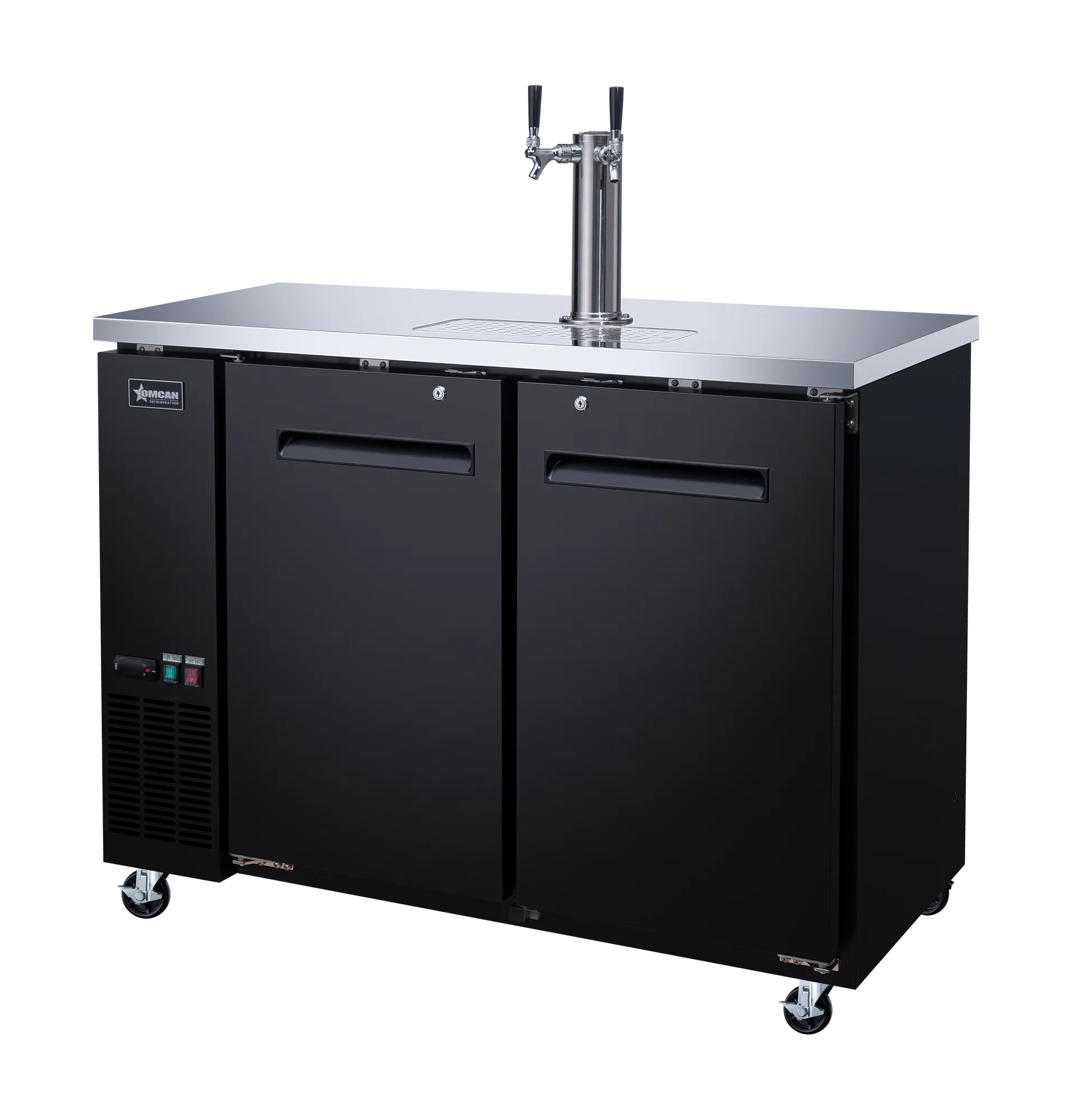 48″ Two (2) Door Kegerator / Beer Dispenser Single Tower with 2 Taps, 11.8 cu.ft. (335 L)