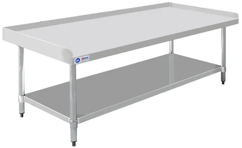 30″ x 72″ 18 Gauge 430 Stainless Steel Equipment Stand with Galvanized Undershelf and Legs