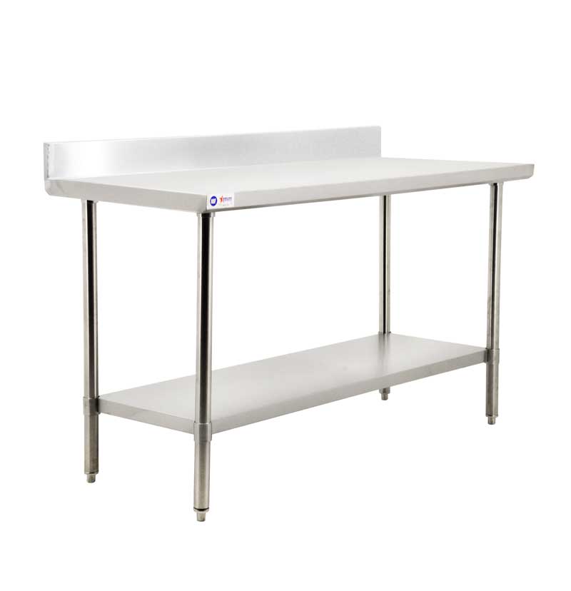 30″ x 60″ All Stainless Steel Work Table with Backsplash