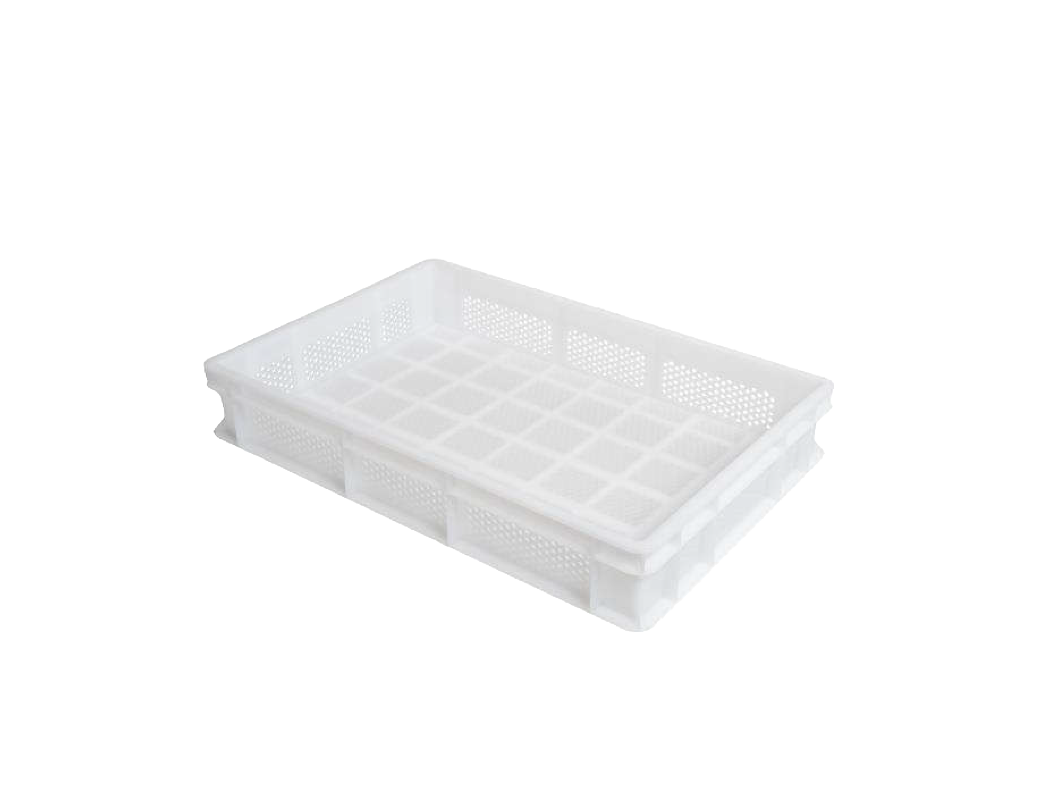 23.6” x 15.7” x 3.9″ Polypropylene Pasta Tray with Perforated Base and Sides