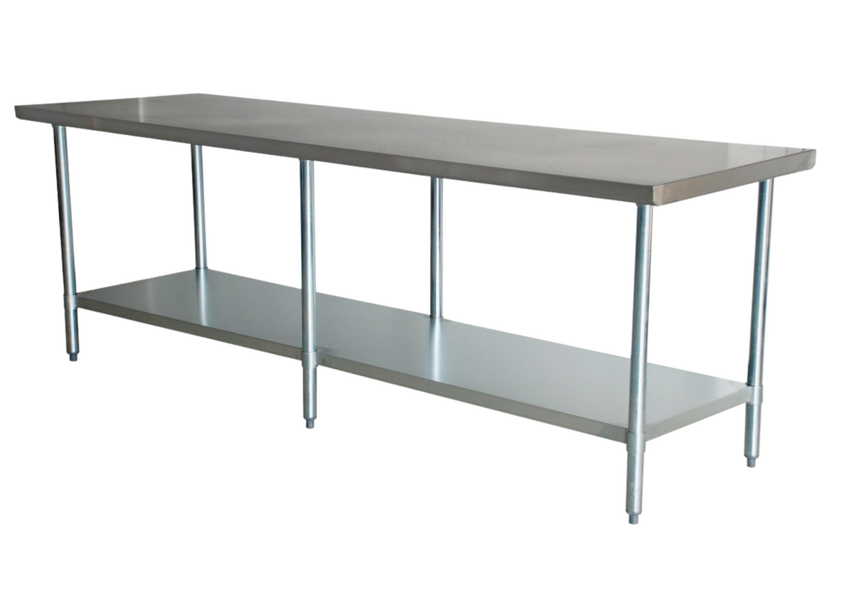 24″ x 108″ All Stainless Steel Worktable with Stainless Steel Undershelf and Legs