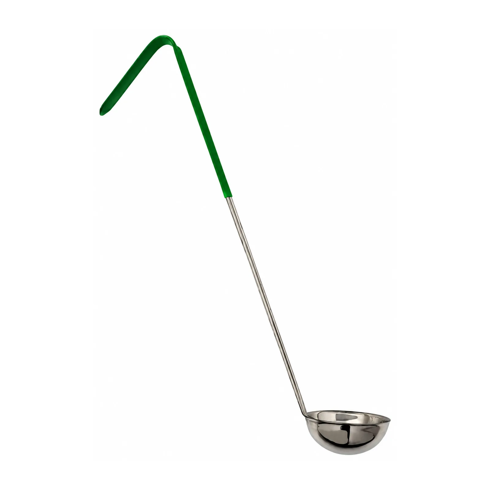 4 oz One-Piece Stainless Steel Ladle with Green Handle