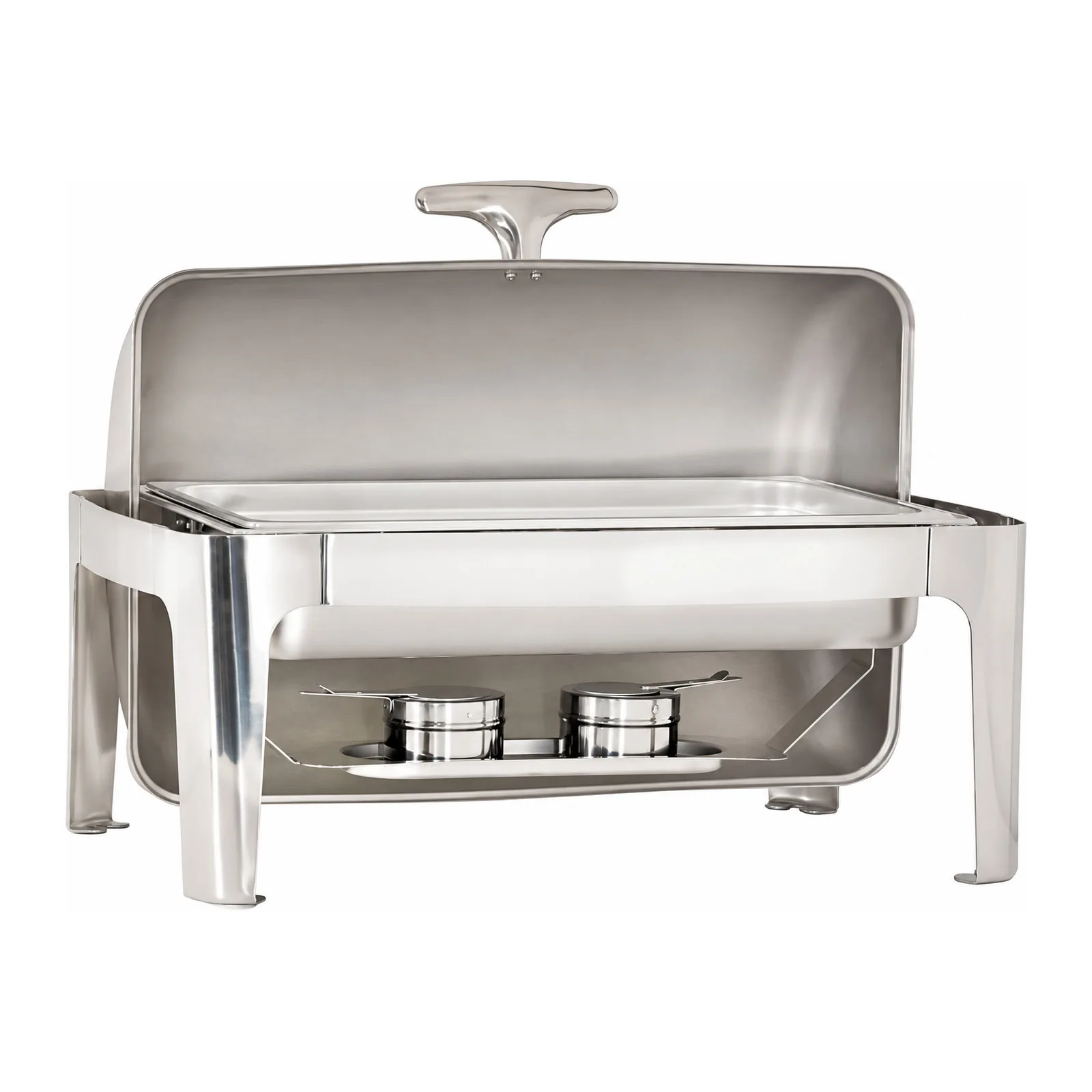 9 L / 9.5 qt Stainless Steel Round Chafing Dish with Roll Top Cover