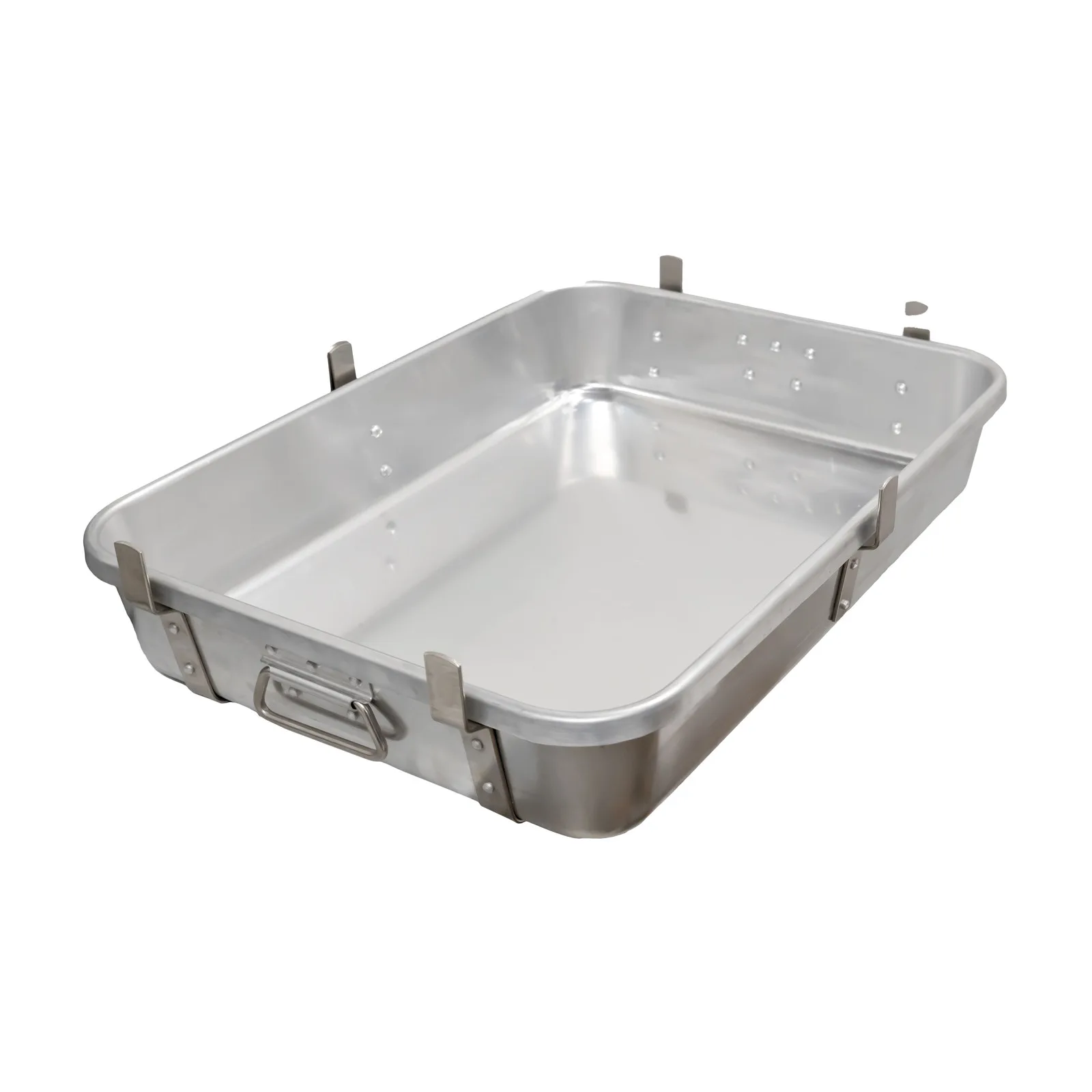 24″ x 18″ x 4″ 10-Gauge (2.5 mm) Heavy-duty Aluminum Double Roaster Pan with Straps, Lugs and Handles