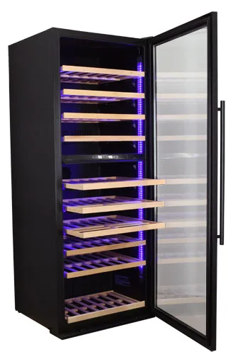 Vinovero 32″ Dual Zone Wine Cooler with 290 Bottle Capacity and Black Full Glass Door
