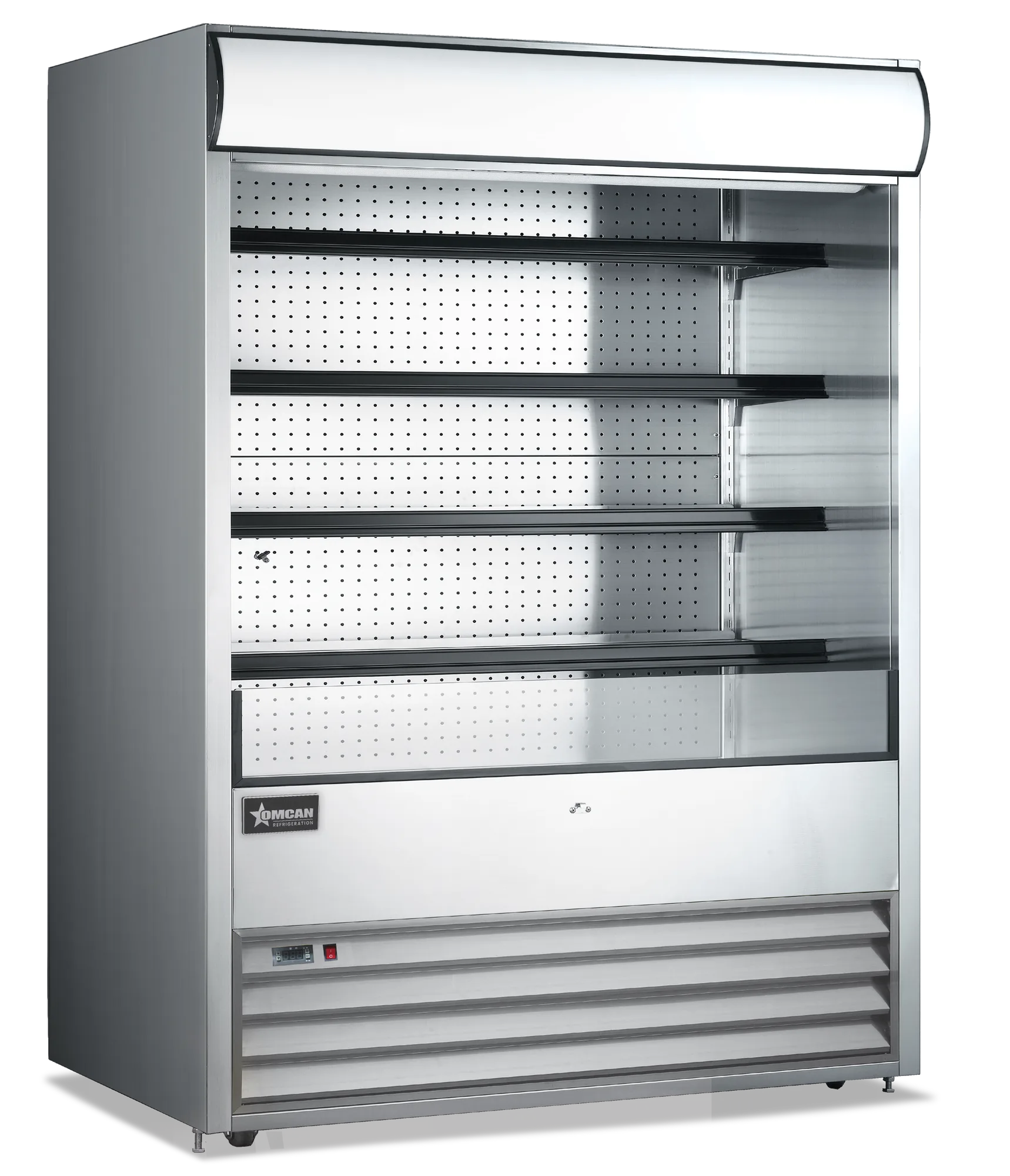 72″ Four (4) Shelf Grab-and-Go Open Refrigerated Floor Self-Serve Display Case, 37 cu. ft. (1048 L), Stainless Steel