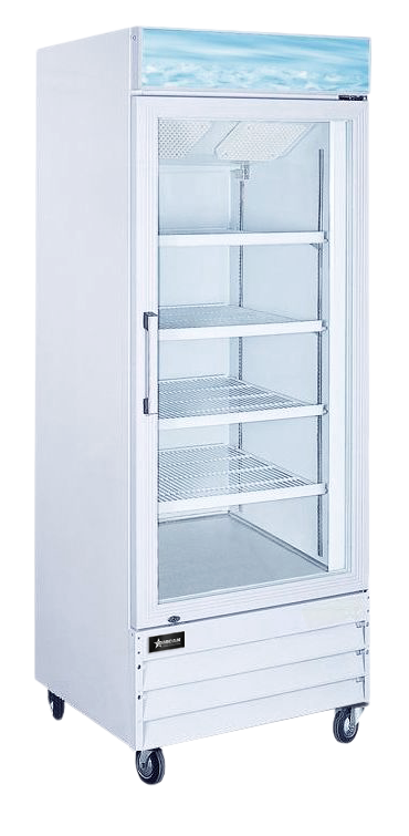 28″ White Display Refrigerator with Lightbox, 1 Glass Door, 23 cu.ft. (651 L) Capacity – 110V, 1/5 HP