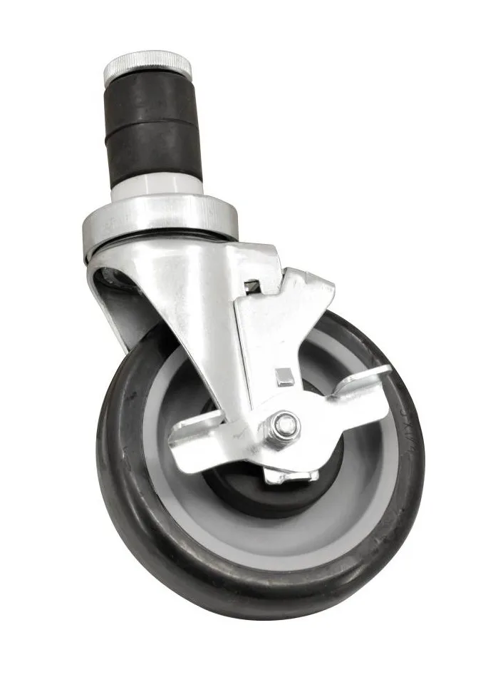 5″ Caster with Brake for Worktables, Equipment Stands and Steam Tables
