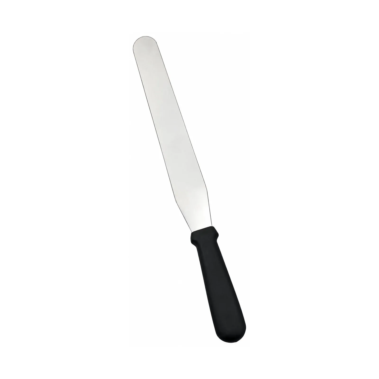 Stainless Steel Straight Baking / Icing Spatula with 7 15/16″ x 1 1/4″ blade and Black Plastic Handle