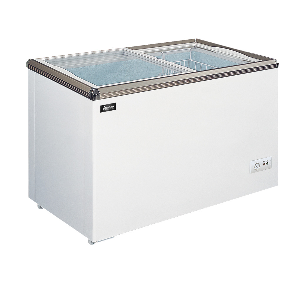 34" Ice Cream Display Chest Freezer with Flat Glass Top