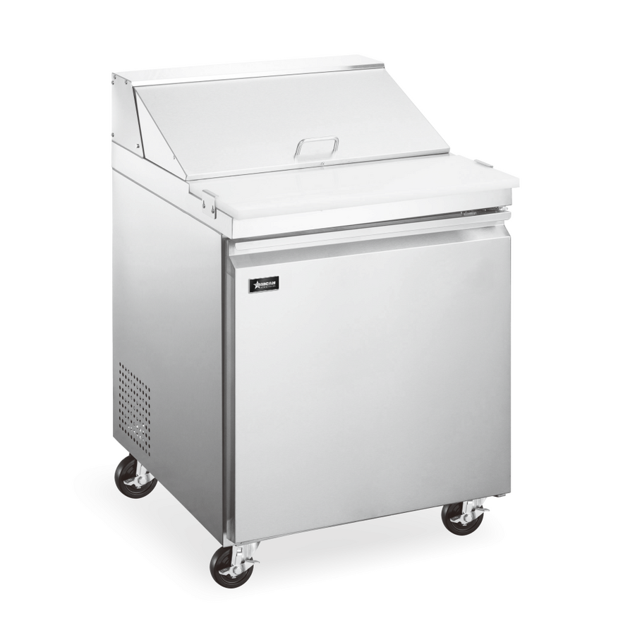 28″ Mega Top Refrigerated Prep Table, 1 Door, Stainless Steel, 7 cu.ft. (198 L) Capacity – 115V, 1/5 HP