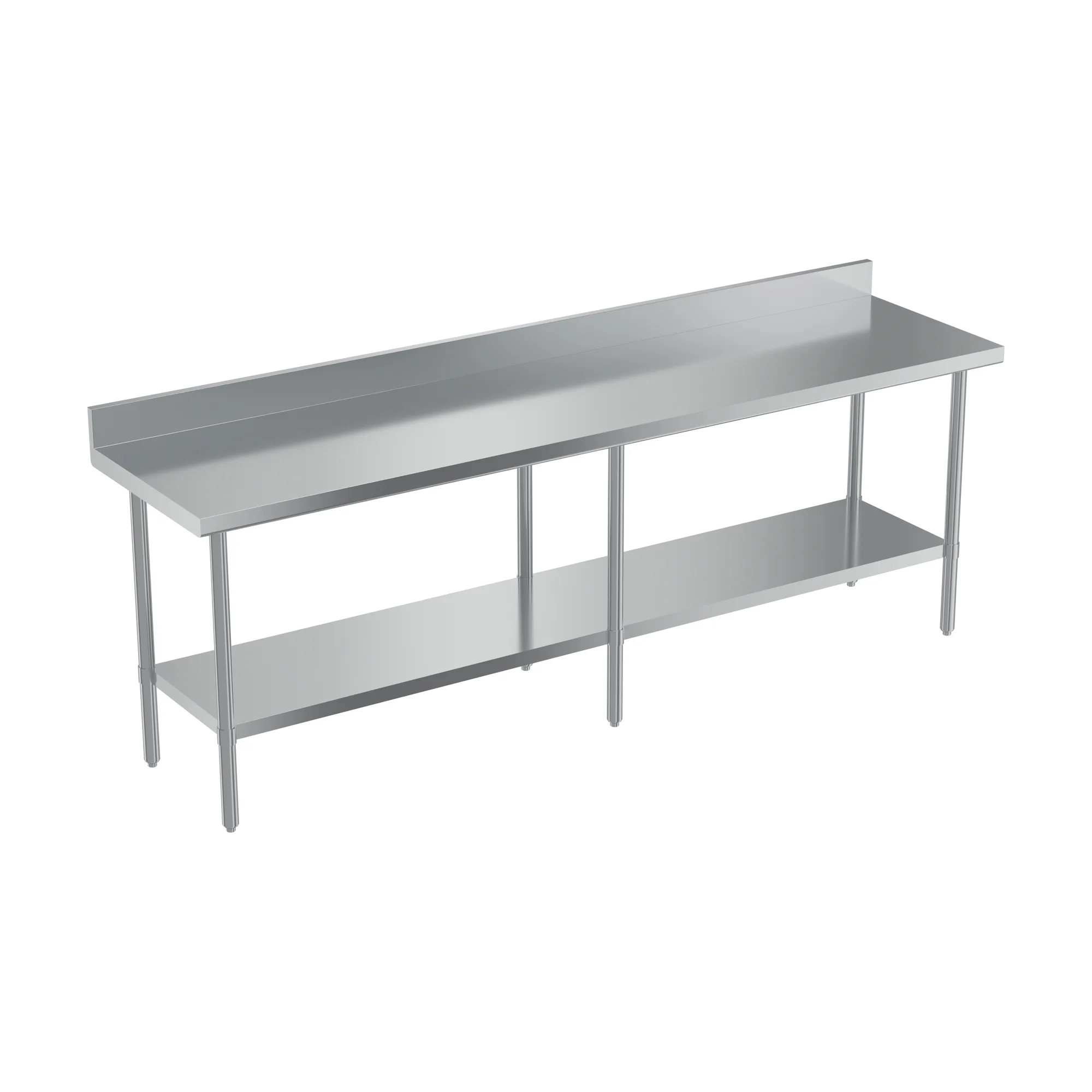 24″ x 96″ 20 Gauge 430 All Stainless Steel Work Table with Backsplash