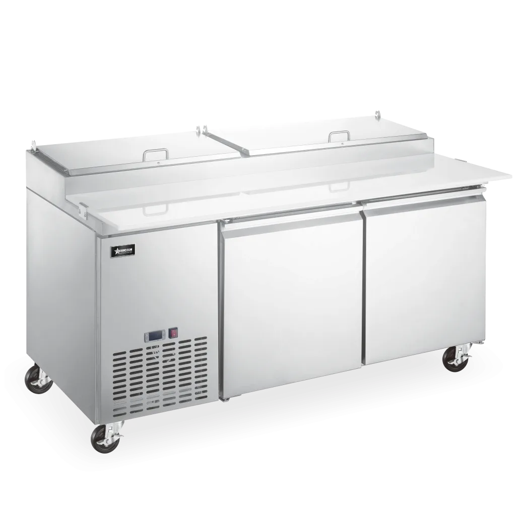 71″ Two (2) Door Refrigerated Pizza Prep Table, 17 cu. ft. (481 L), Stainless Steel