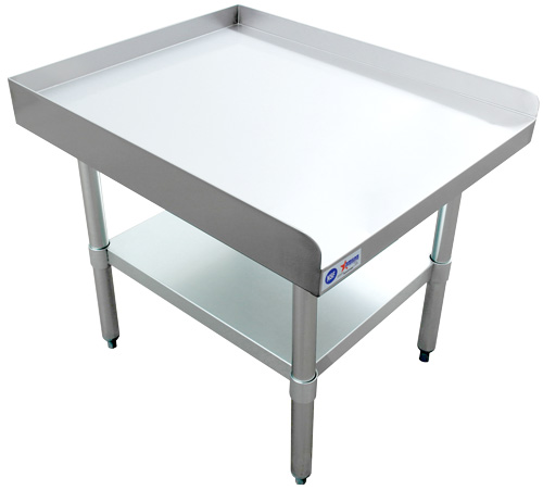 30″ x 24″ Stainless Steel Equipment Stand with Galvanized Undershelf and Legs