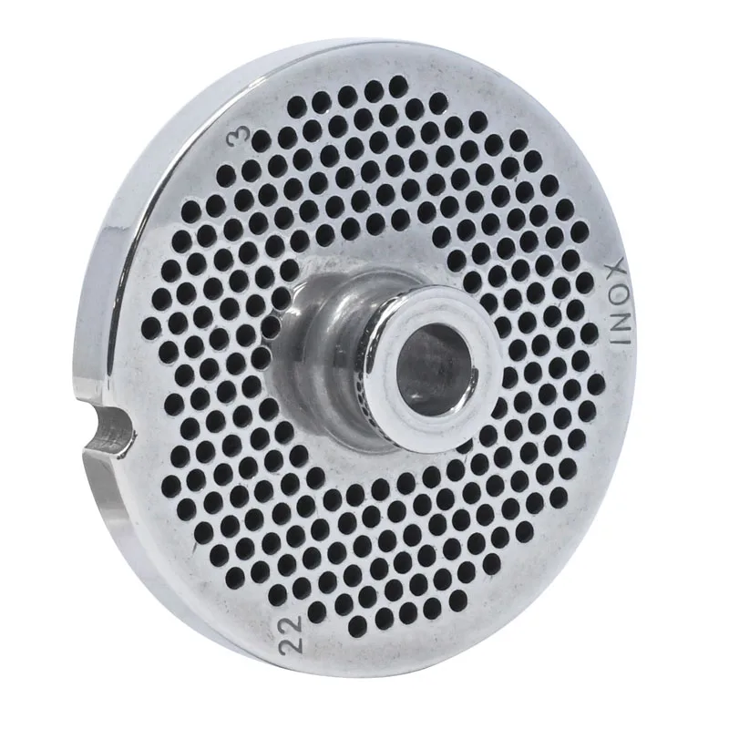 European Style #22 stainless steel plate with hub, 3.2 mm (1/8″) – one notch / round