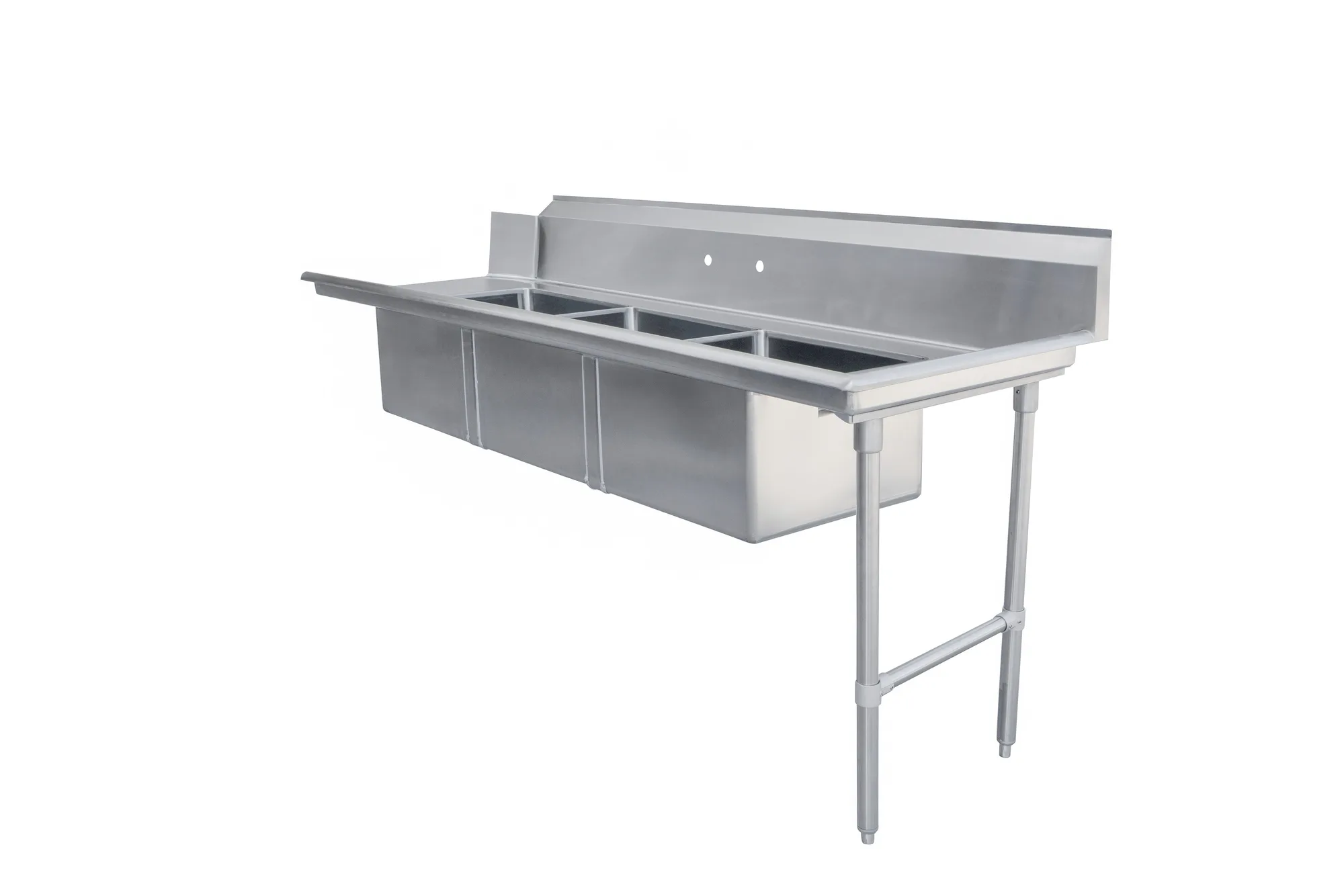84″ Right Side Soiled Dish Table with Three Sinks