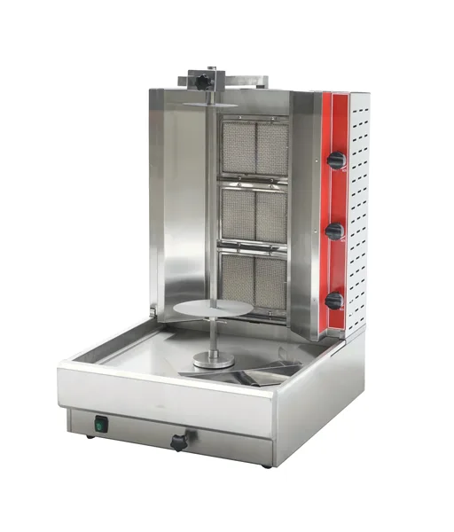 Doner Kebab Machine / Vertical Broiler / Shawarma Grill with 3 burners and 65 lb capacity – Natural Gas / Liquid Propane