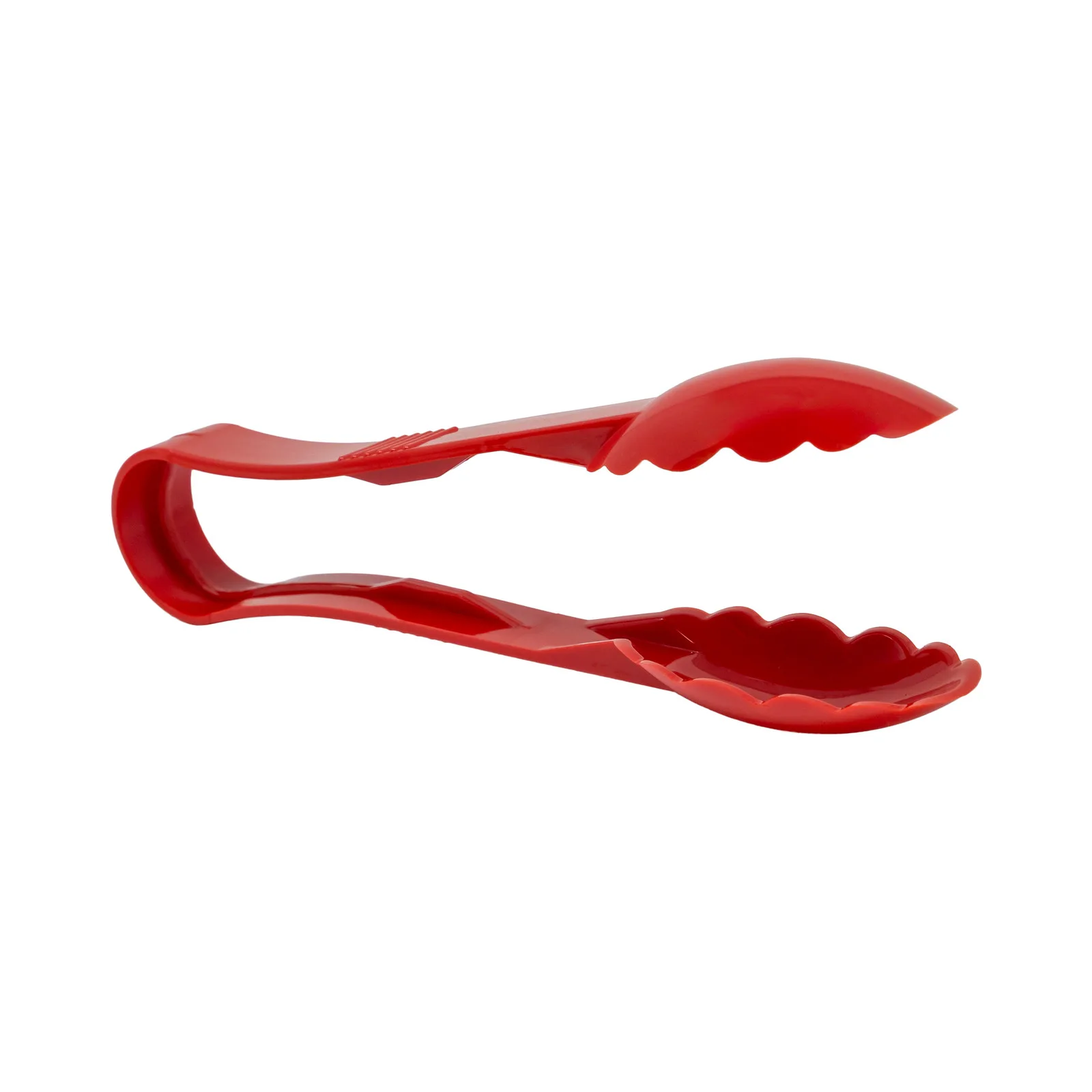 9″ Polycarbonate Red Scallop Tongs