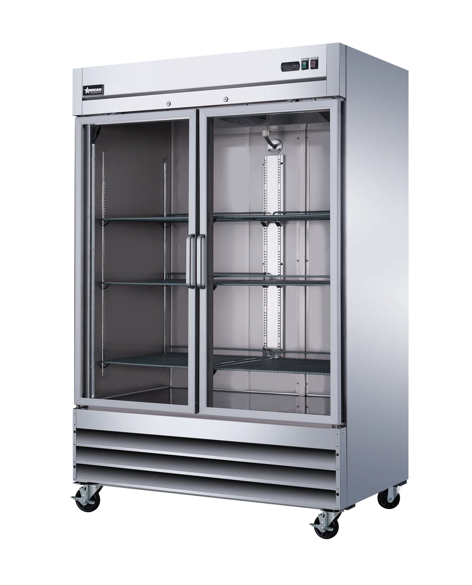 54″ Two (2) Glass Door Reach-In Refrigerator, 47 cu. ft. (1330 L), Stainless Steel