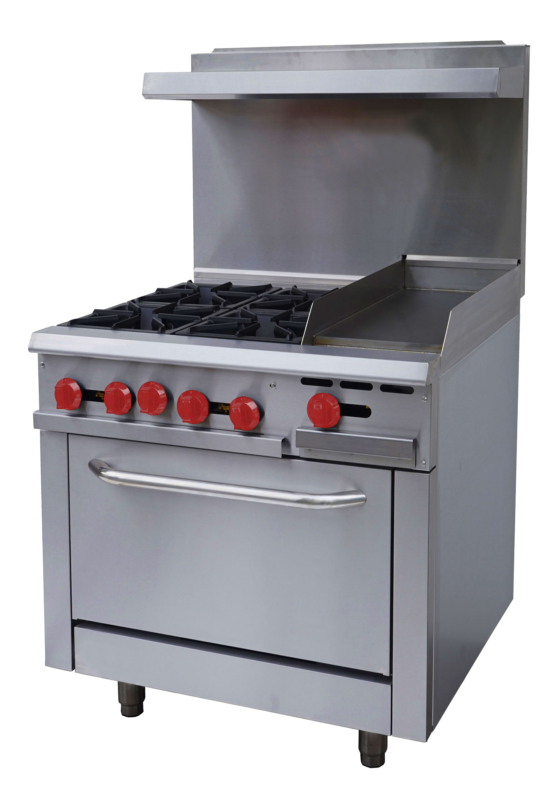 36″ Commercial Gas Range with 4 Burners, 12″ Griddle and Standard Oven – Natural Gas