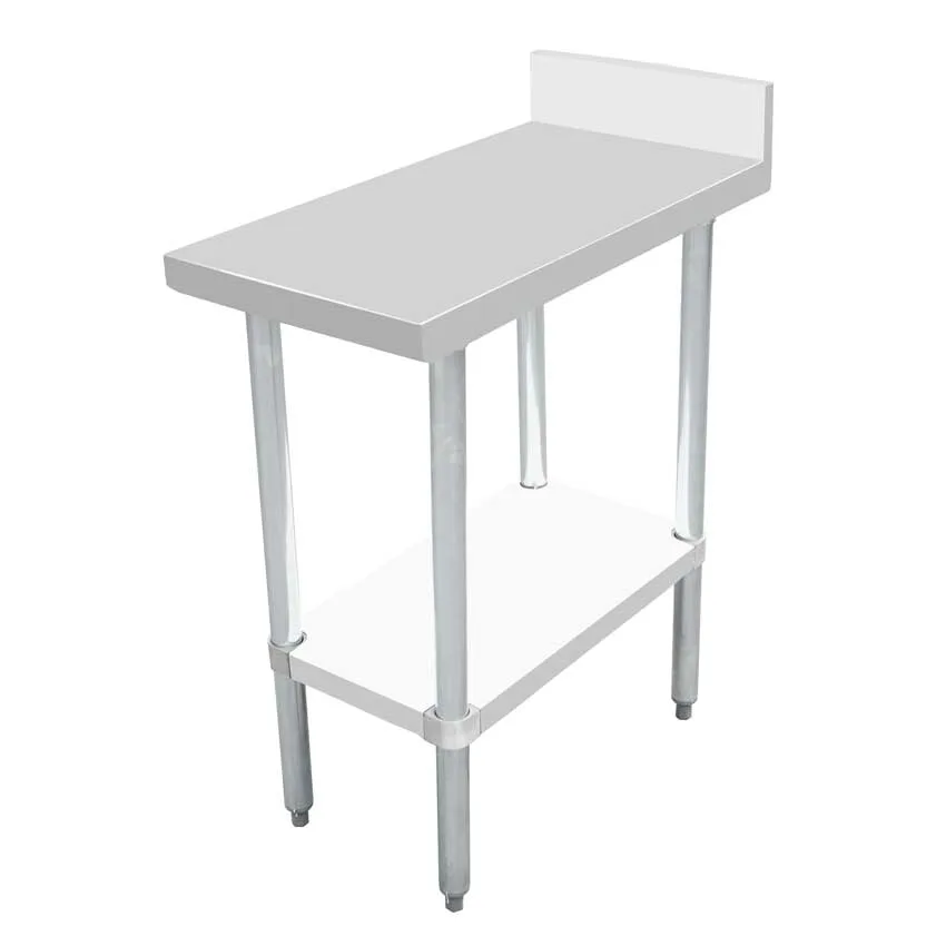 30″ x 15″ 18 Gauge 430 Equipment Filler Table with 4″ Backsplash