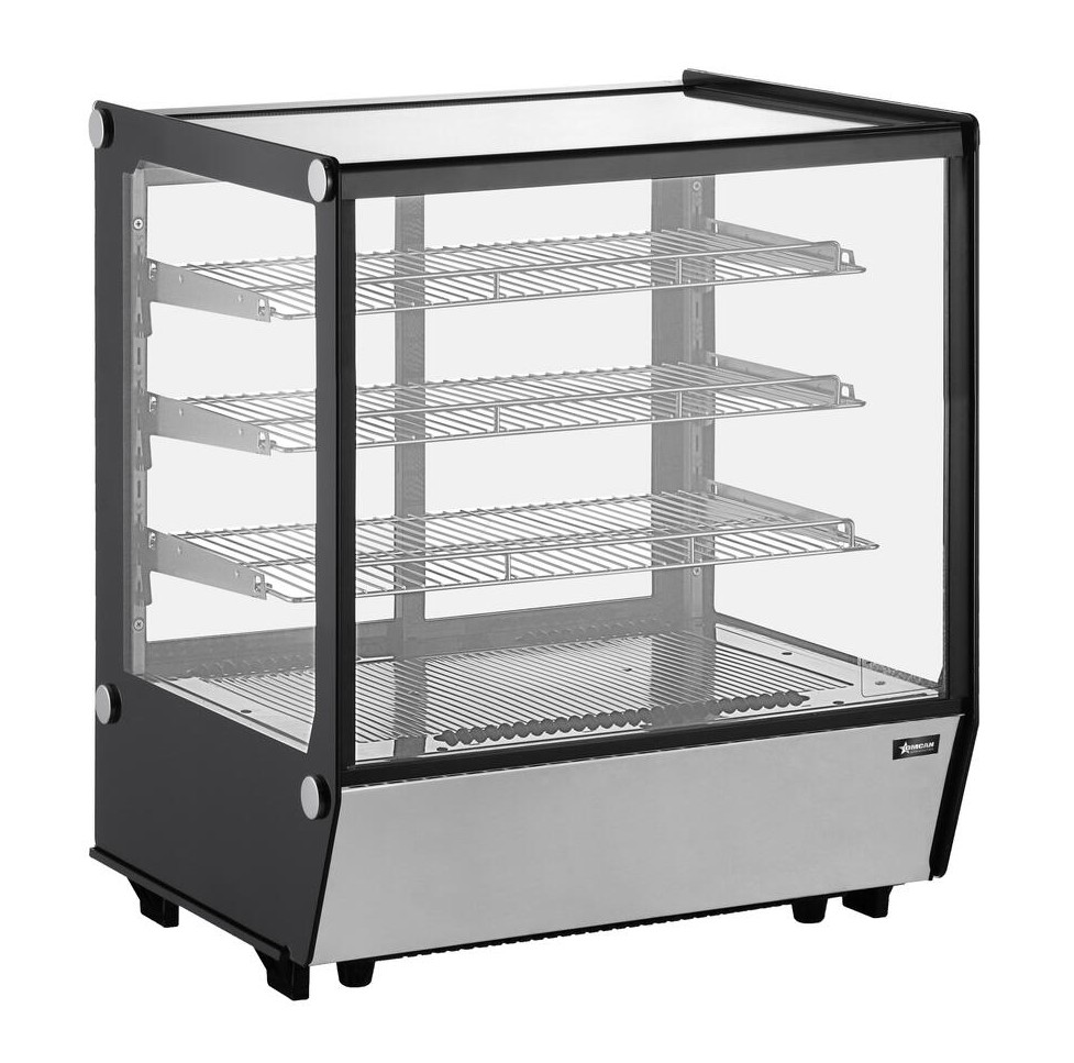 28″ Three (3) Shelf Countertop Square Glass Refrigerated Display, 5 cu.ft. (145 L)