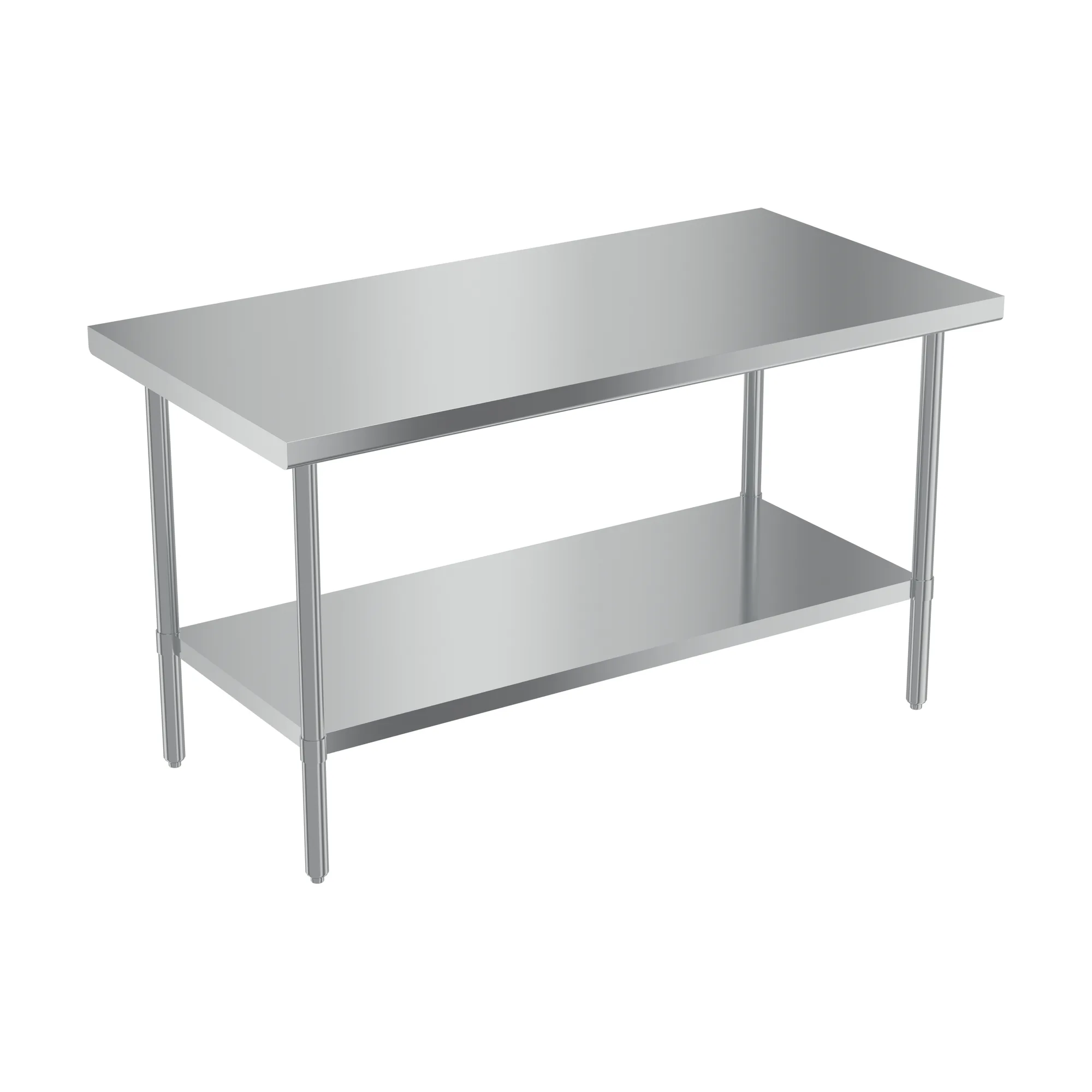 30″ x 60″ 20 Gauge 430 All Stainless Steel Work Table