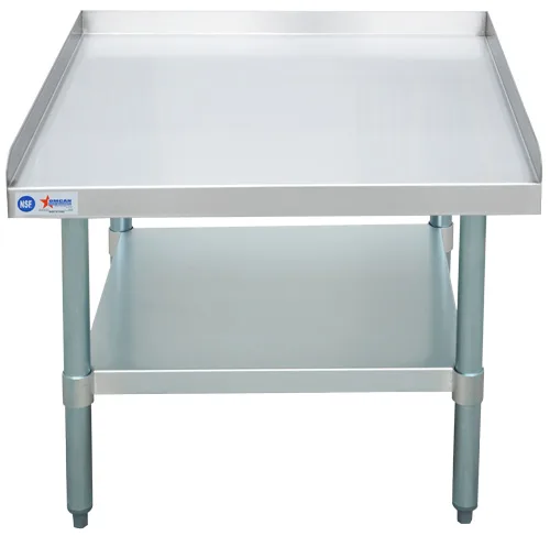 30″ x 30″ 18 Gauge 430 Stainless Steel Equipment Stand with Galvanized Undershelf and Legs