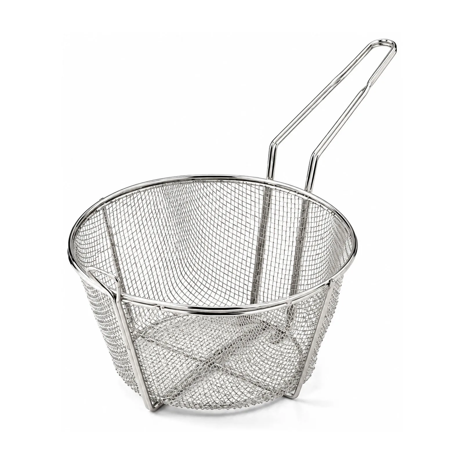 9 1/2″ x 5 3/4″ Round Wire Fry Basket 4 Mesh with 7″ Handle