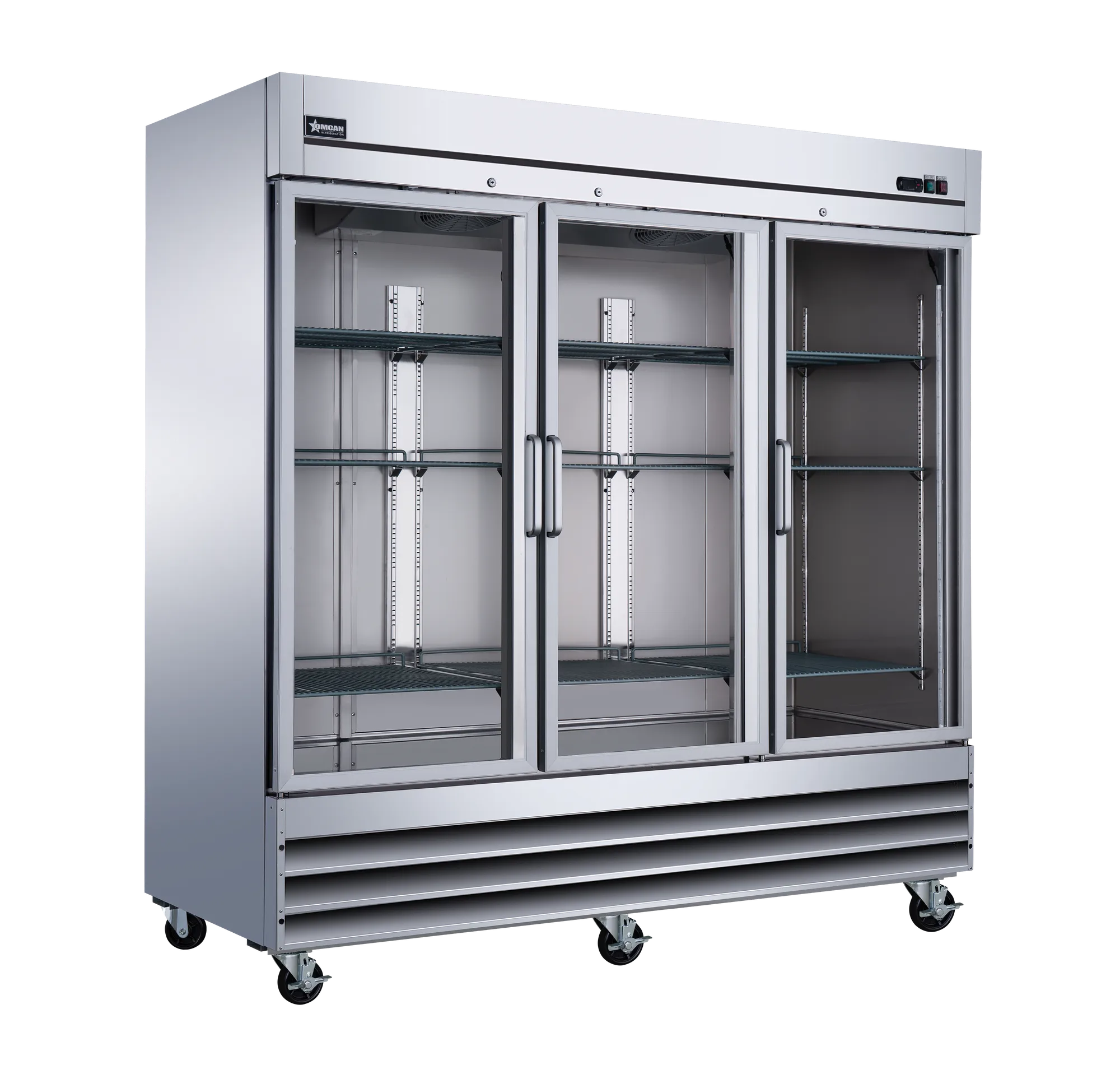 81″ Three (3) Glass Door Reach-In Refrigerator, 72 cu. ft. (2,024 L), Stainless Steel