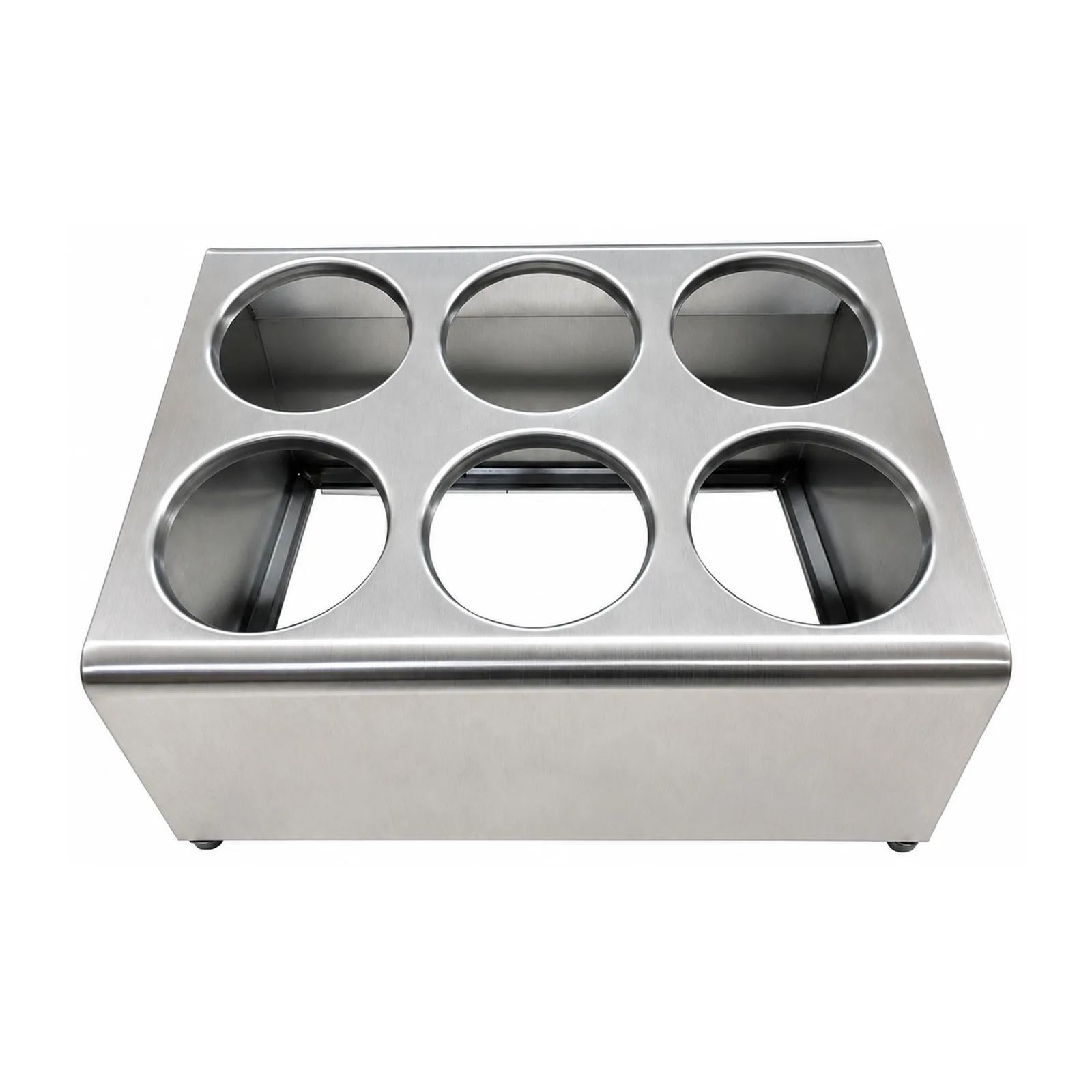 Stainless Steel Flatware Cylinder – 6 holes / 2 tier holder