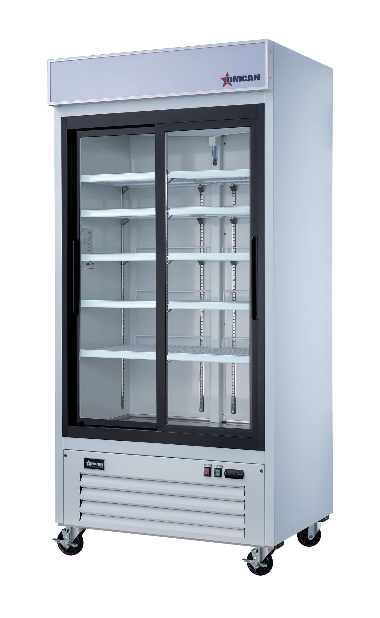 40″ Two (2) Sliding Glass Door Display Refrigerator, 31.5 cu. ft. (892 L), White