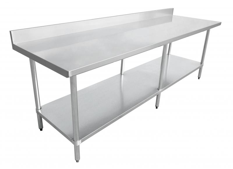 24″ x 84″ Stainless Steel Work Table with 4″ Backsplash