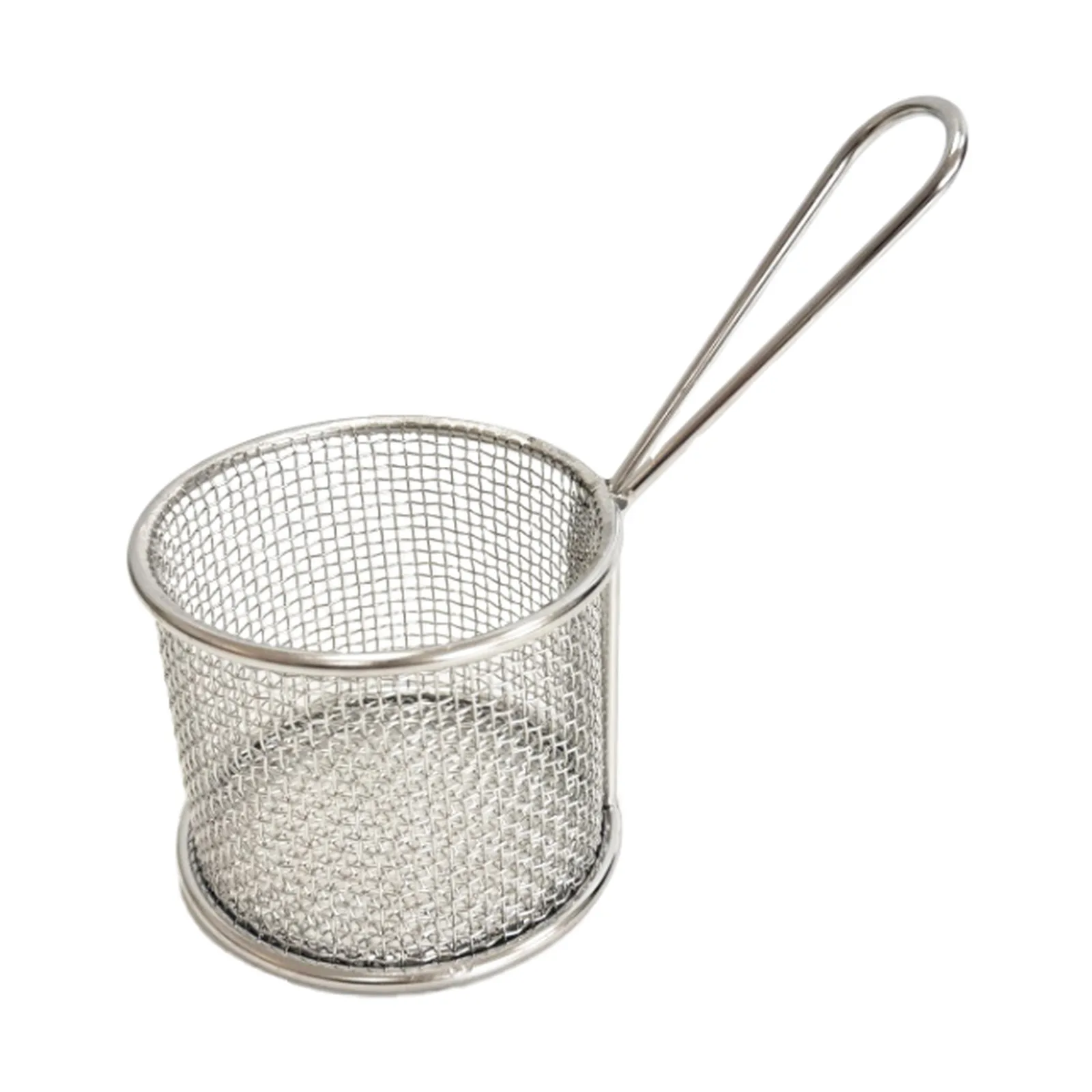 3 3/4″ x 2 7/8″ Round Stainless Steel Mini Serving Basket