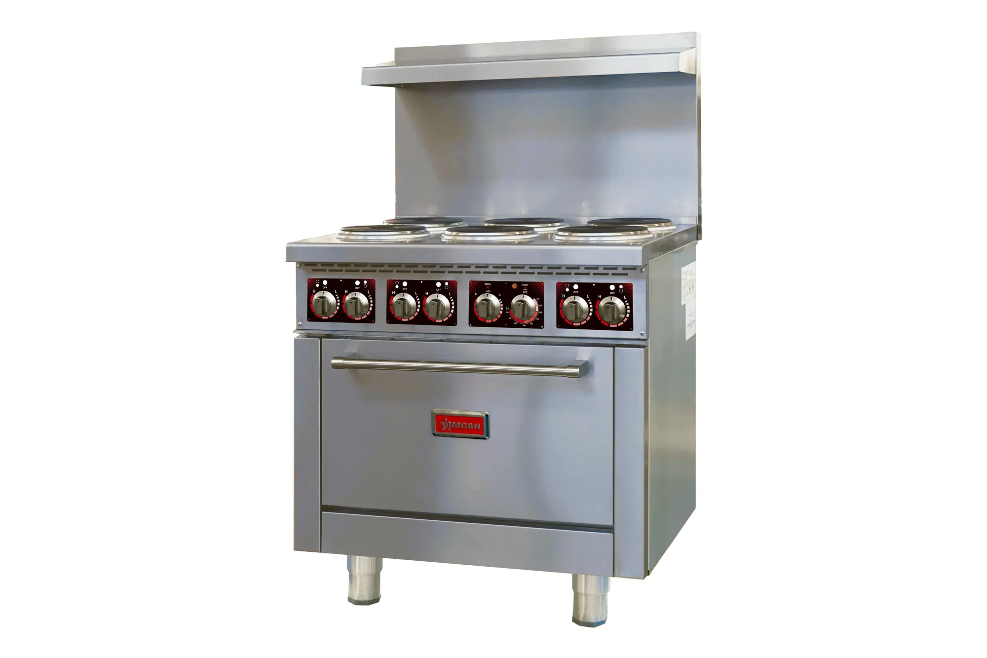 36″ Commercial Electric Range with 6 Burners and Standard Oven – 208 V, 17 kW, 1 Ph