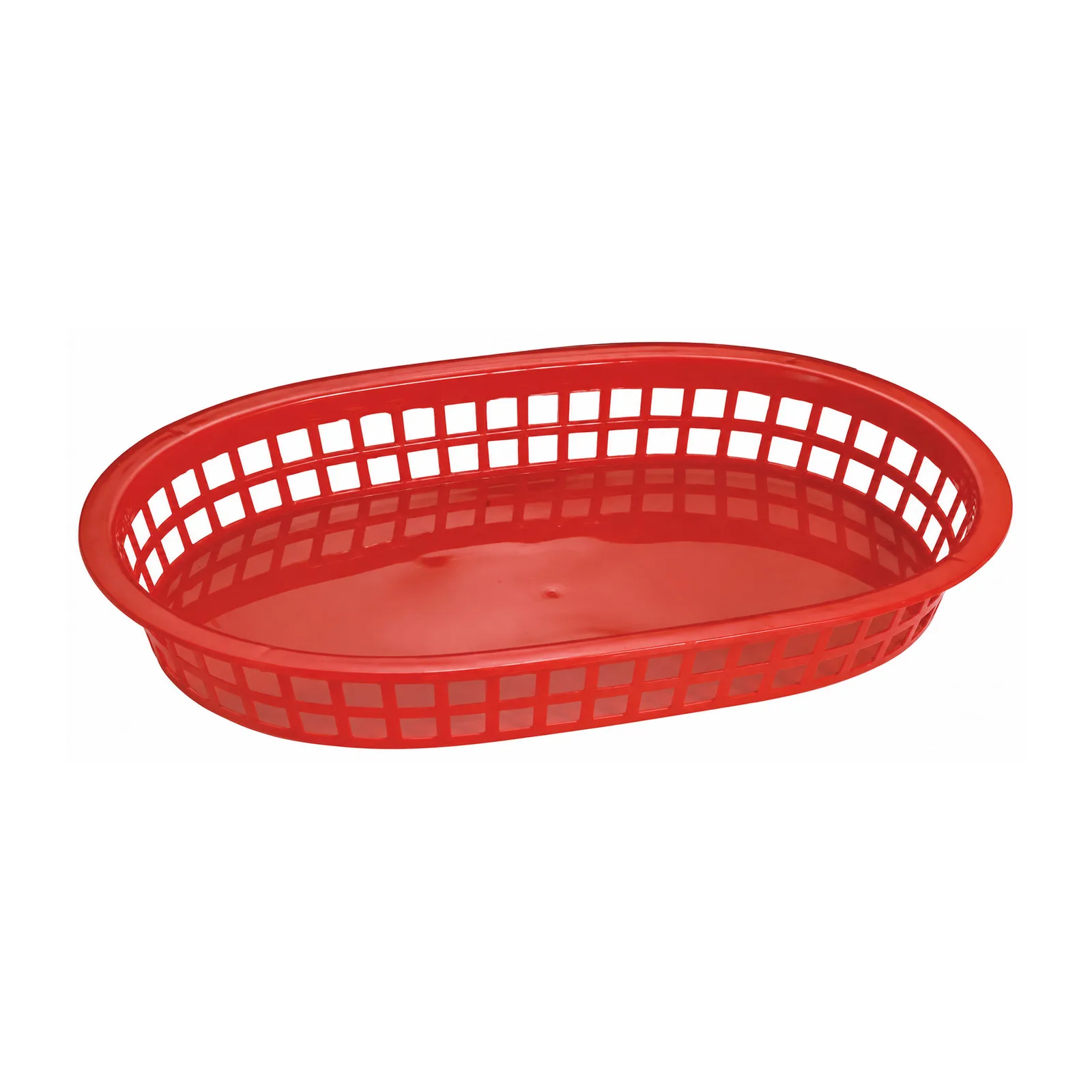 10″ x 7″ Plastic Oval Fast Food Serving Basket – Red