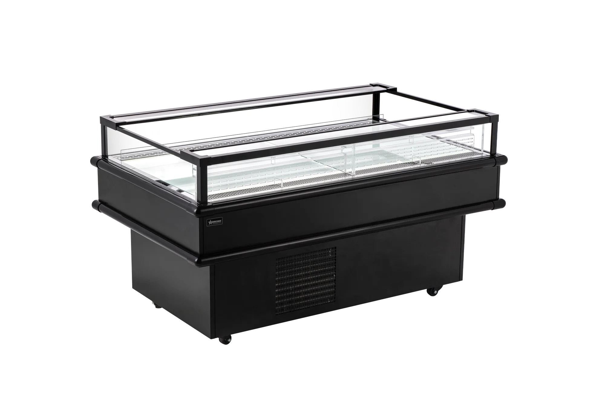 61″ x 37.5″ Refrigerated Island Top-Open Showcase, 7.1 cu. ft. (202 L), Black