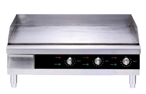 30″ Countertop Stainless Steel Electric Griddle with 30″ x 15.5″ Cooking Area – 208-220V, 4,500W