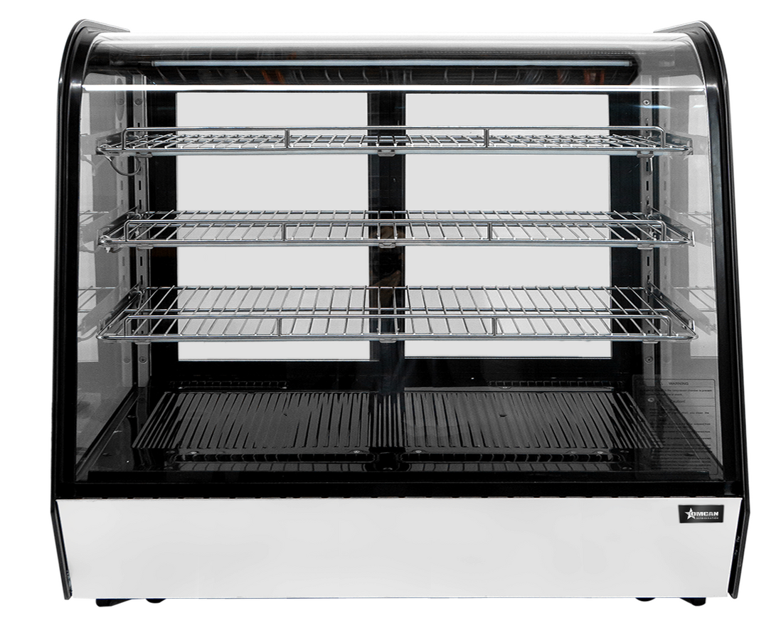 60″ Countertop Curve Glass Refrigerated Display with 10 cu.ft. (277 Liters) Capacity – 110-120V, 800W