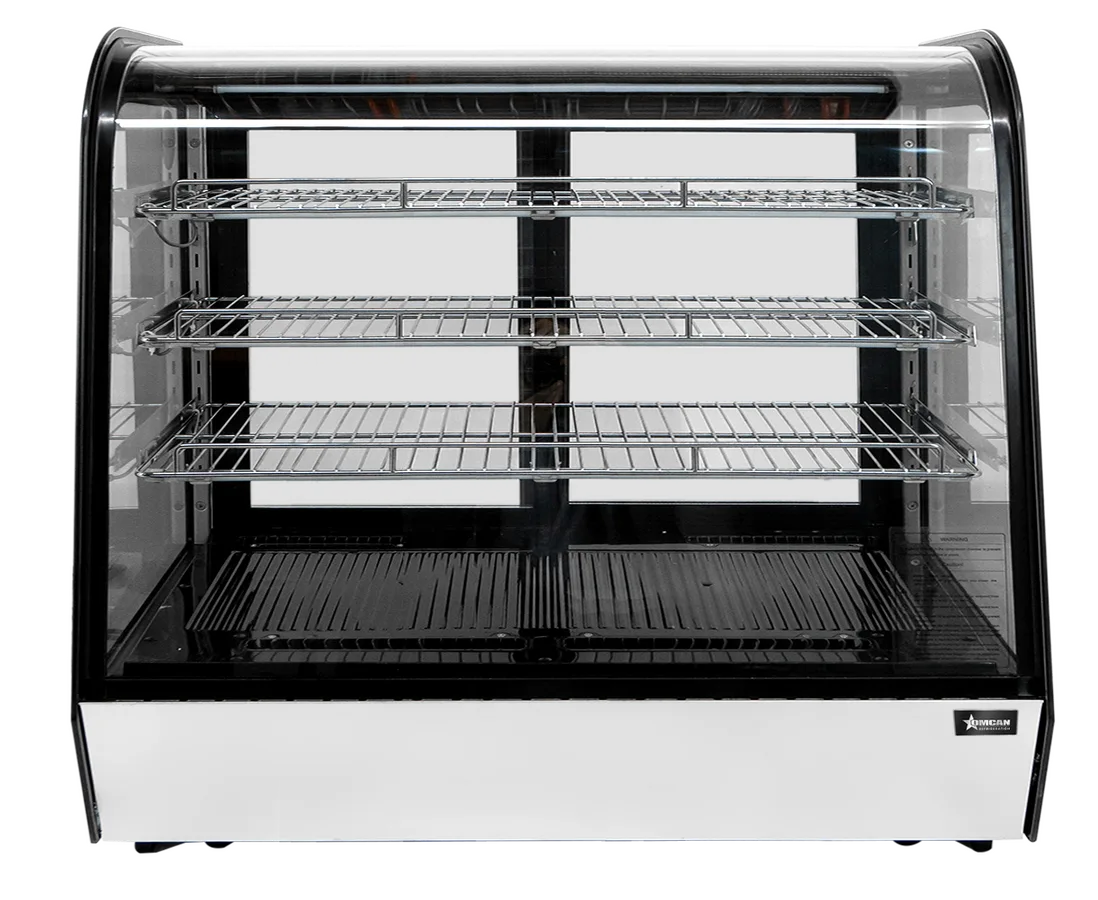 60″ Three (3) Shelf Countertop Curve Glass Refrigerated Display, 9.8 cu. ft. (277 L)